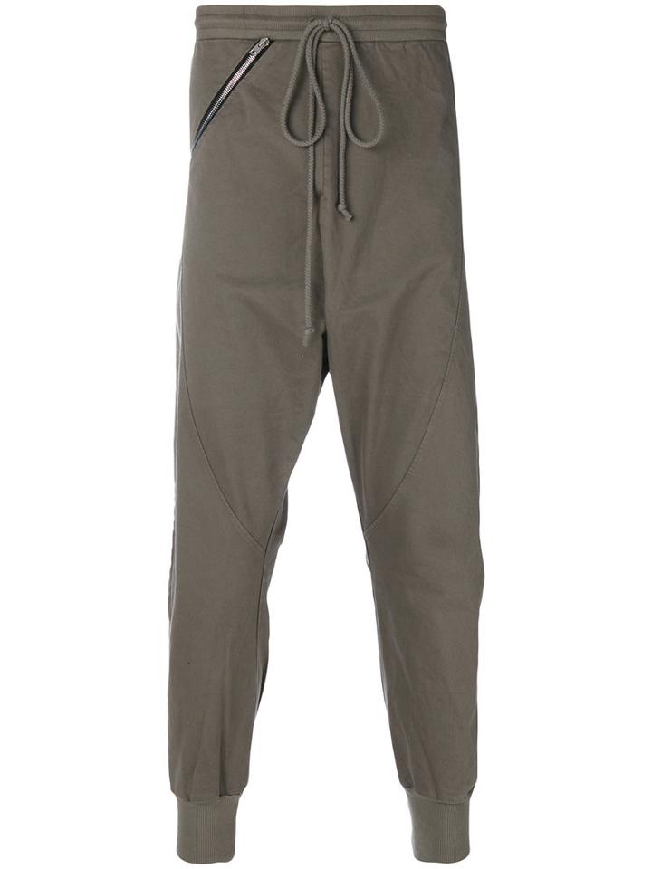 Lost & Found Rooms - Over Drop-crotch Trousers - Men - Cotton/spandex/elastane - S, Green, Cotton/spandex/elastane