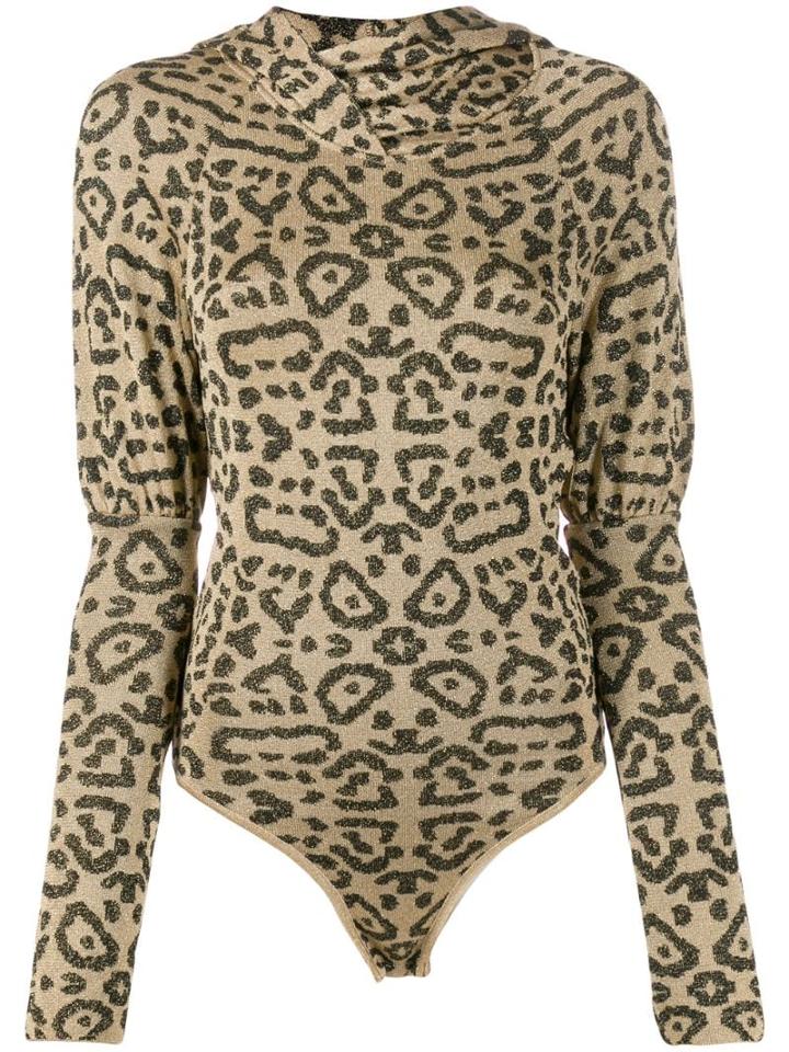 Giuseppe Di Morabito Animal Jacquard-knit Bodysuit - Gold