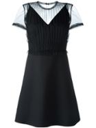 Valentino Lightly Laced Dress, Women's, Size: 42, Black, Silk/cotton/virgin Wool