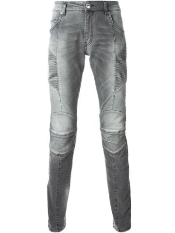 Pierre Balmain Skinny Biker Jeans, Men's, Size: 33, Grey, Cotton/spandex/elastane