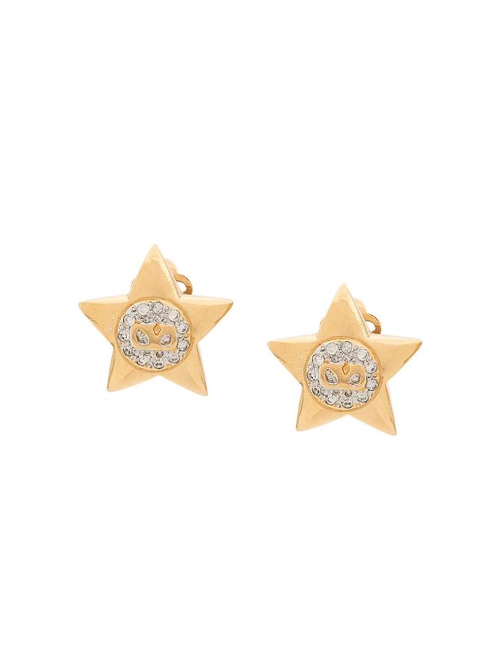 Valentino Vintage 1980s Star Earrings - Gold