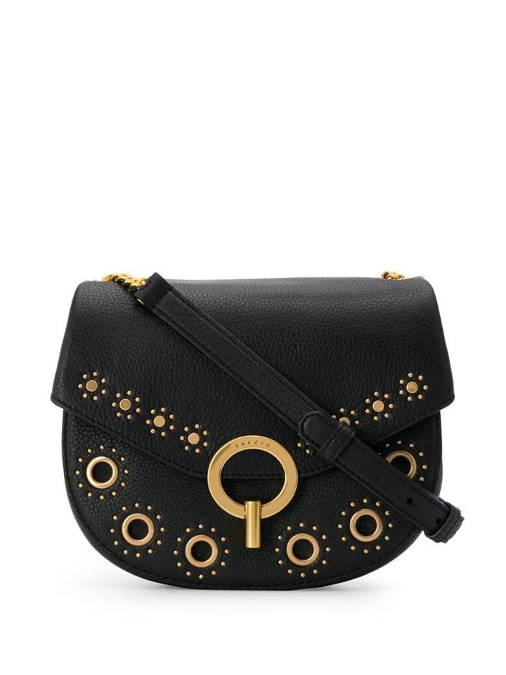 Sandro Paris Embellished Shoulder Bag - Black