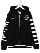 Philipp Plein Junior Teen Full-zipped Printed Hoodie - Black
