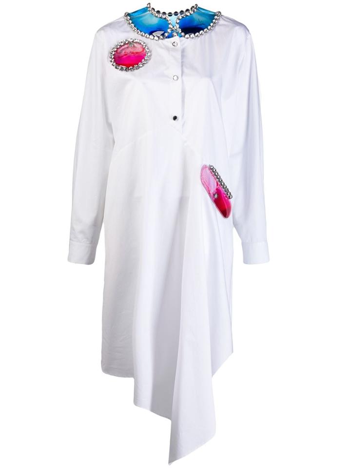 Christopher Kane Crystal And Gel Shirt Dress - White