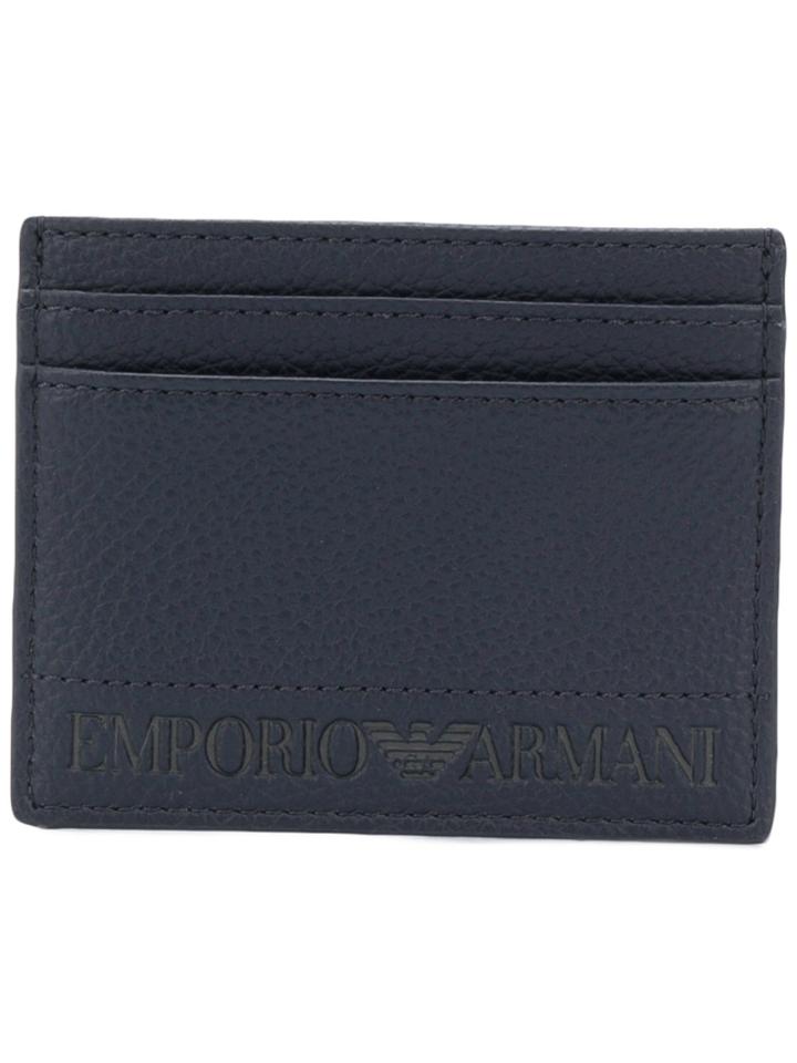 Emporio Armani Logo Embossed Cardholder - Blue