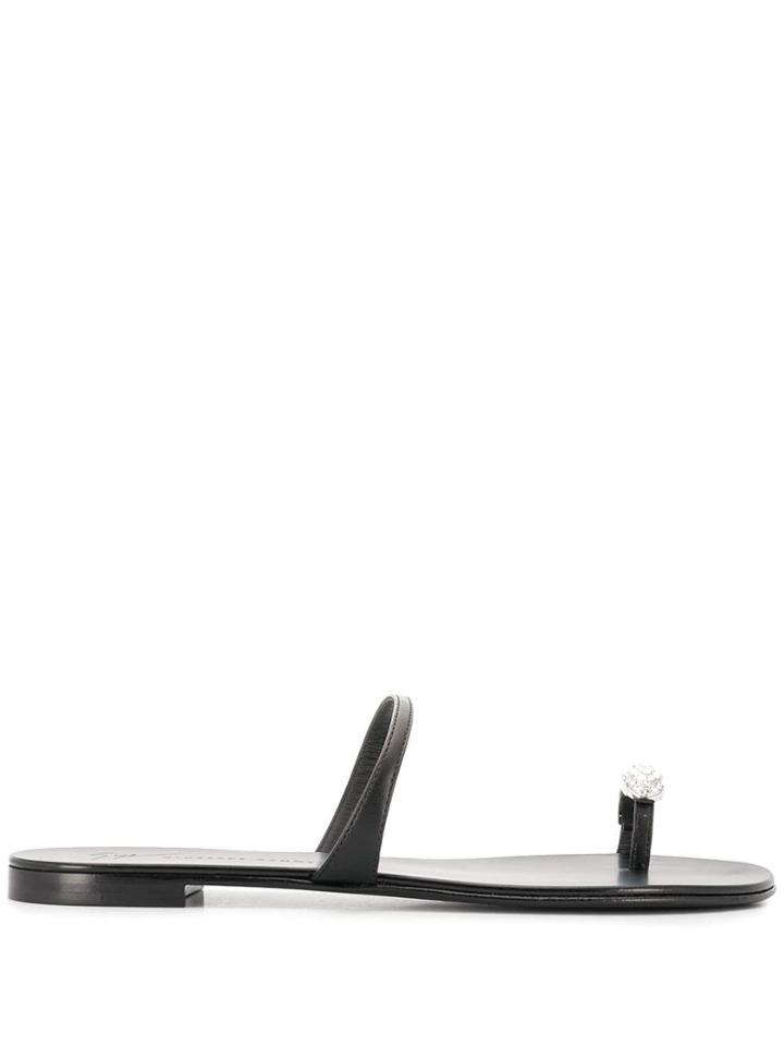Giuseppe Zanotti Ring Flat Sandals - Black