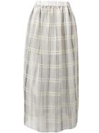 Emporio Armani Sequinned Check Full Skirt - Grey