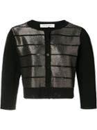 Carolina Herrera - Metallic Striped Cardigan - Women - Cotton/polyamide/spandex/elastane/metallic Fibre - Xl, Black, Cotton/polyamide/spandex/elastane/metallic Fibre