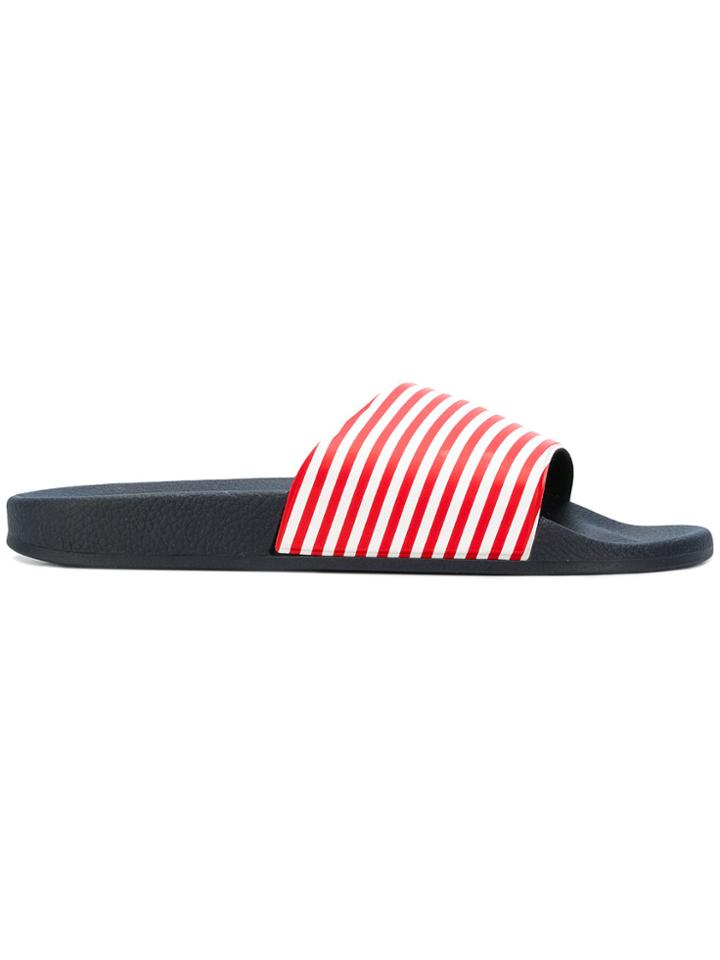 Mc2 Saint Barth Darren Striped Slides - Red