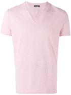 Dsquared2 - Basic V-neck T-shirt - Men - Cotton/spandex/elastane - Xl, Pink/purple, Cotton/spandex/elastane