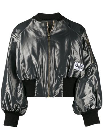 Palomo Spain Satin Bomber Jacket - Grey