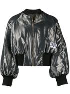Palomo Spain Satin Bomber Jacket - Grey
