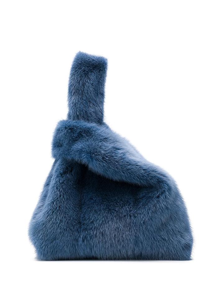 Simonetta Ravizza Textured Furry Tote - Blue