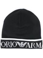 Emporio Armani Logo Embroidered Hat - Black