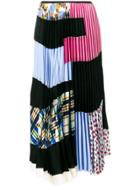 Marni Contrast Panel Crimped Skirt - Multicolour