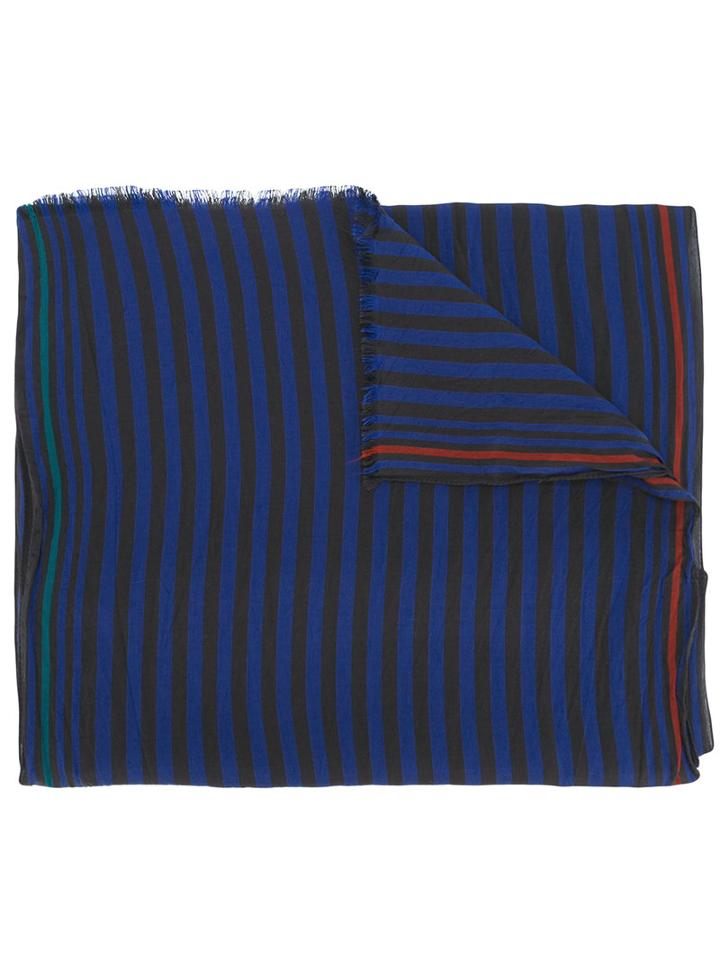 Ps By Paul Smith Striped Scarf, Men's, Black, Silk/viscose