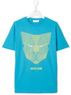 Roberto Cavalli Junior Teen Cat Print T-shirt - Blue