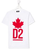 Dsquared2 Kids Teen Printed Logo T-shirt - White