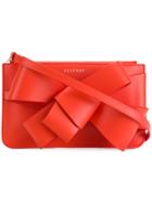 Delpozo Bow Detail Clutch - Red
