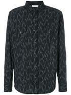 Saint Laurent Jacquard Pixel Print Shirt - Black