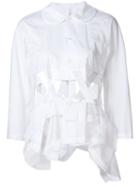 Comme Des Garçons Lace-up Hem Blouse, Women's, Size: M, White, Cotton/polyester