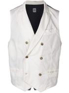 Eleventy Double Breasted Waistcoat - White