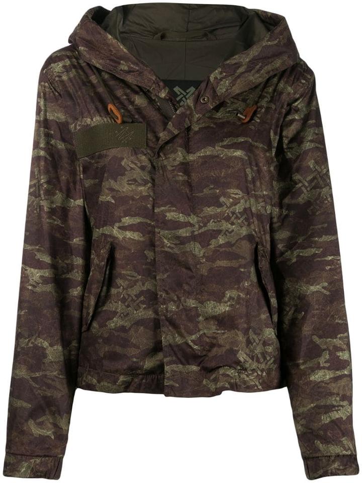Mr & Mrs Italy Camouflage Print Hooded Jacket - Green