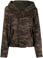 Mr & Mrs Italy Camouflage Print Hooded Jacket - Green