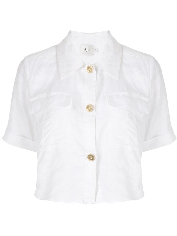Aje Safari Cropped Shirt - White