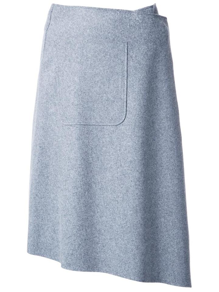 Miharayasuhiro Asymmetric Wrap Skirt, Women's, Size: 38, Grey, Wool