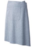 Miharayasuhiro Asymmetric Wrap Skirt, Women's, Size: 38, Grey, Wool