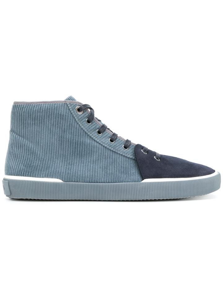Lanvin Two Tone Hi-top Sneakers - Blue