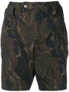 Saint Laurent Camouflage Printed Shorts - Green