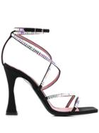 Les Petits Joueurs Iridescent Stud Sandals - Black