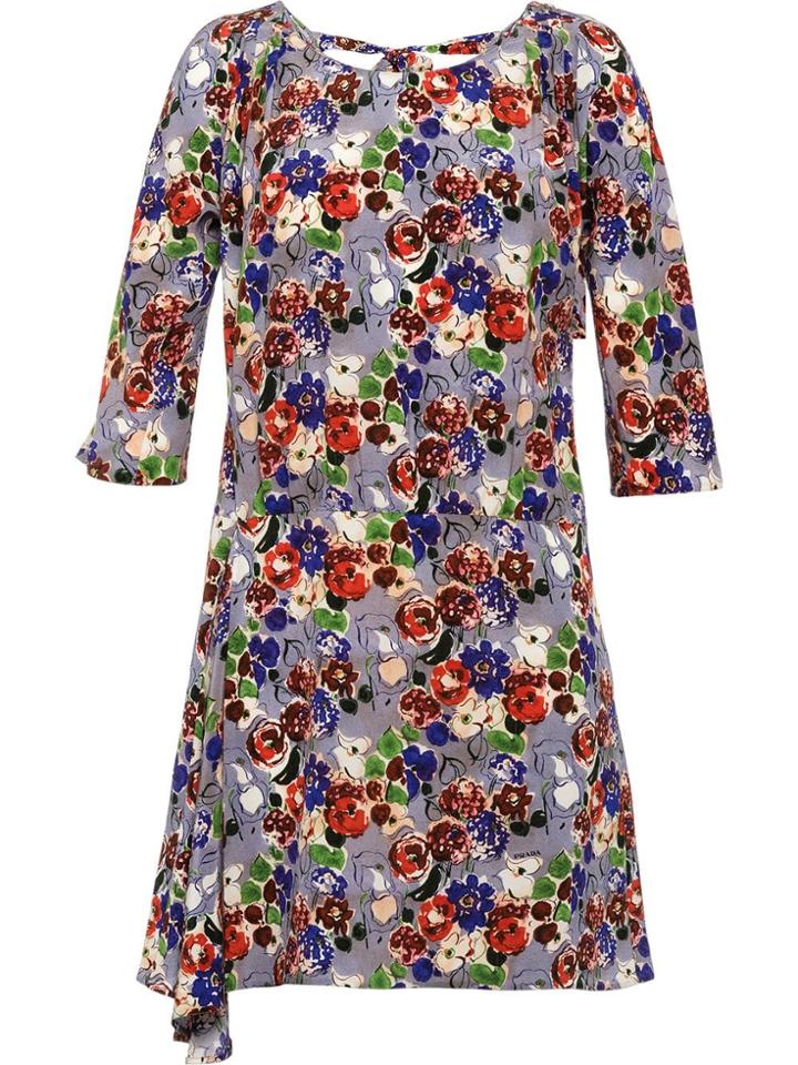 Prada Printed Marocain Mini-dress - Pink