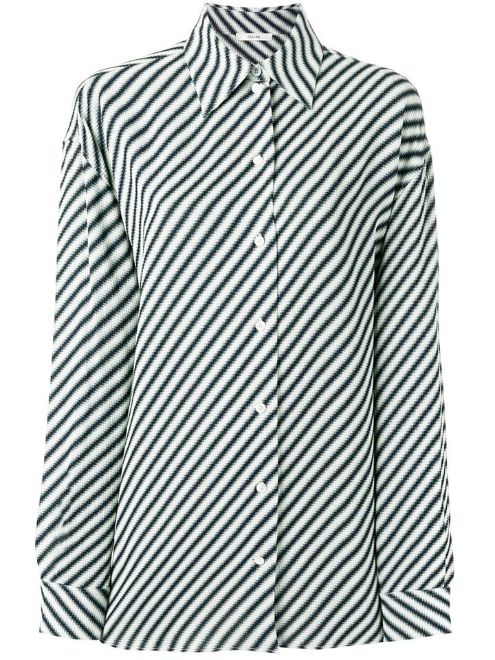Céline Oversized Striped Shirt, Women's, Size: 40, Black, Acetate/viscose