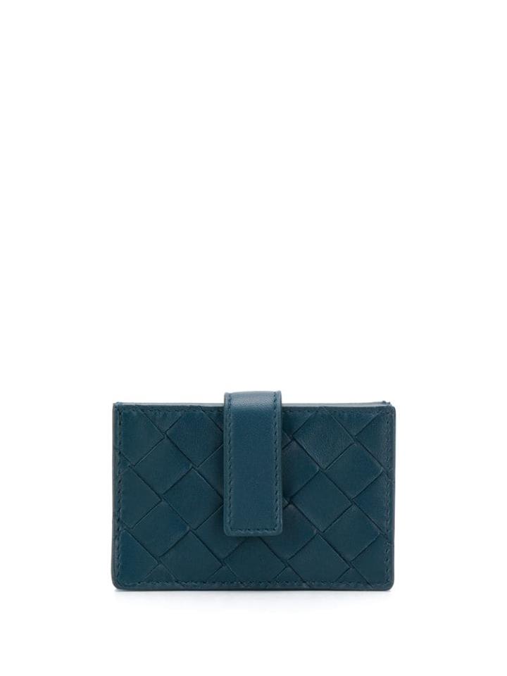 Bottega Veneta Intrecciato Weave Cardholder - Blue