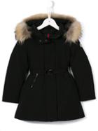 Moncler Kids Belted Padded Coat, Girl's, Size: 10 Yrs, Black