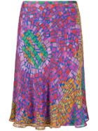 Jean Louis Scherrer Vintage 1990's Mosaic Printed Skirt - Multicolour