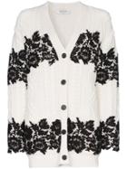 Valentino Lace Trimmed Cardigan - White
