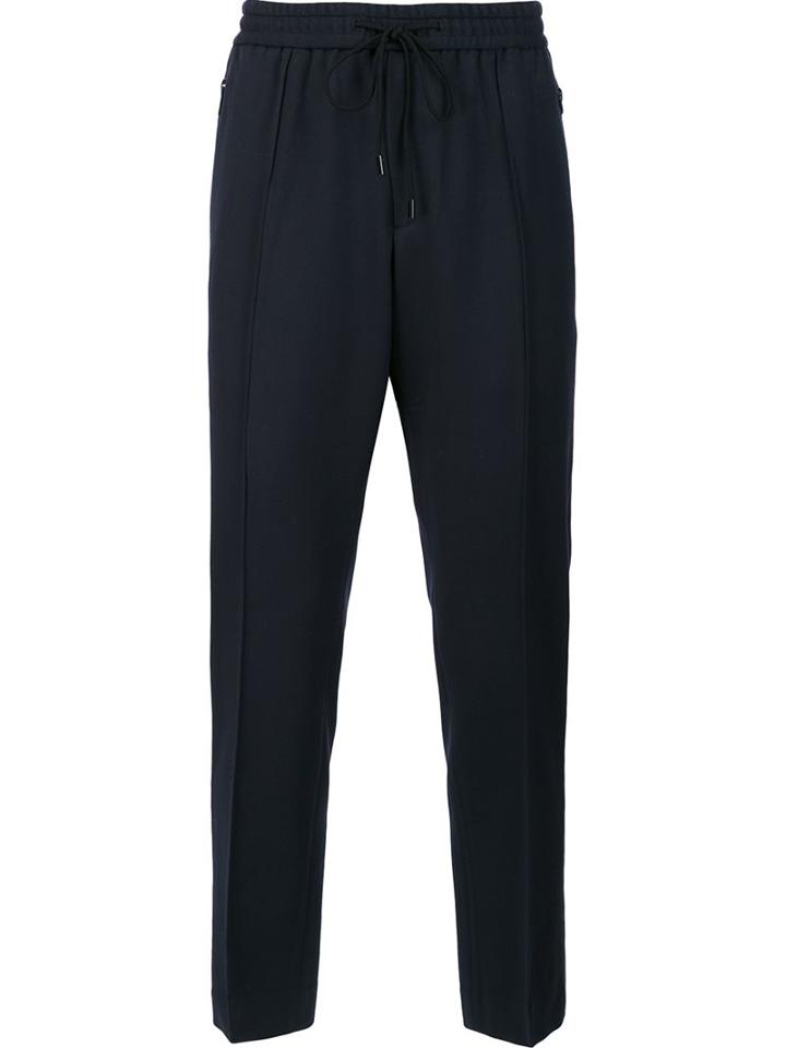 Juun.j Drawstring Tapered Track Pants, Men's, Size: 50, Blue, Wool