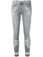 7 For All Mankind Bandana Print Skinny Jeans - Grey