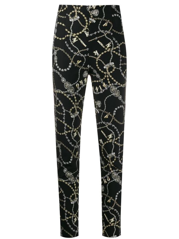 Pinko Jewel Print Skinny Trousers - Black