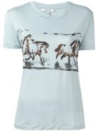 Ganni - Horse Print T-shirt - Women - Lyocell - L, Women's, Blue, Lyocell