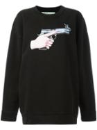 Off-white Hand Gun Sweatshirt, Women's, Size: Medium, Black, Cotton