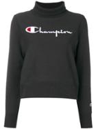 Champion Turtleneck Embroidered Logo Sweater - Black