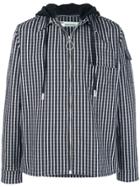 Off-white Check Print Hooded Jacket - Grey