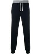 Eleventy Relaxed-fit Cuffed Track Pants - Blue