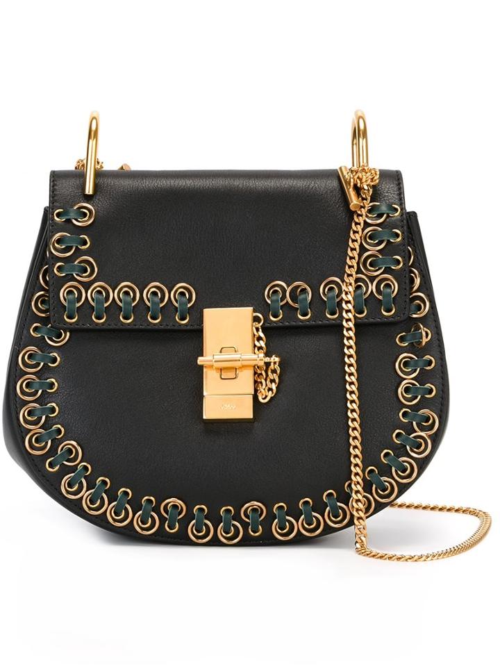 Chloé Stitched 'drew' Shoulder Bag, Women's, Black