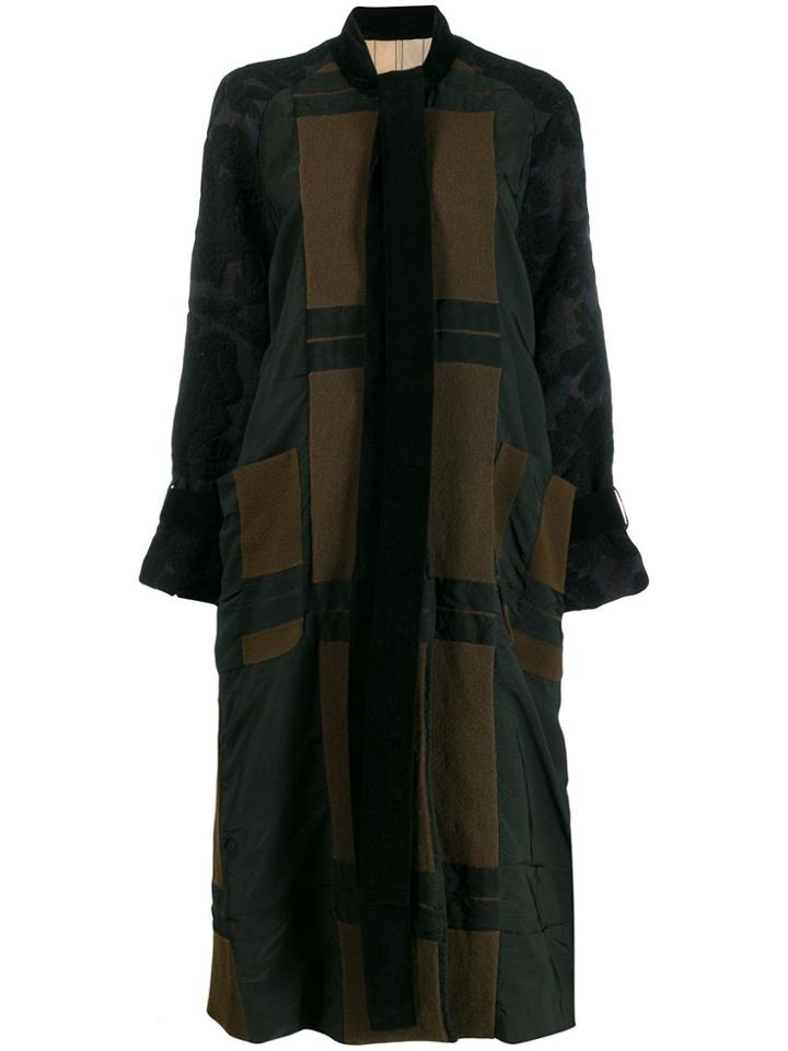 Uma Wang Geometric Panelled Coat - Black